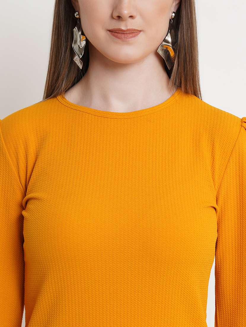 women solid round neck top - 21525043 - Standard Image - 5