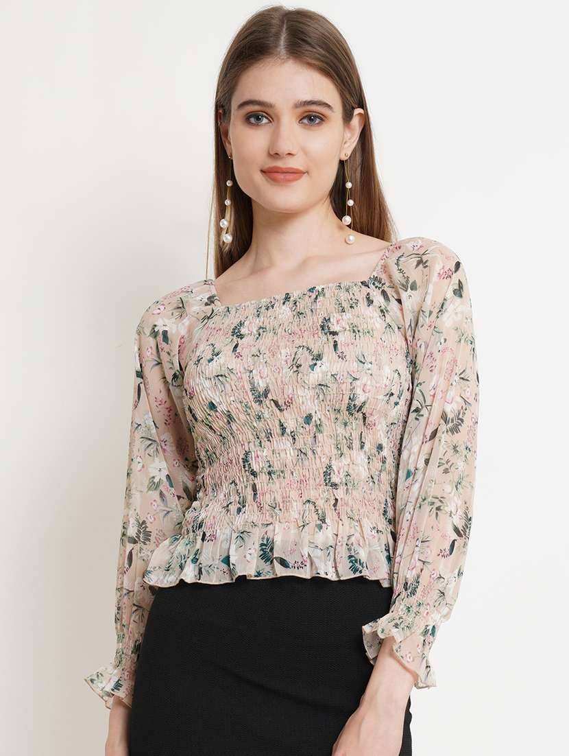 women floral printed square neck top - 21525065 - Zoom Image - 0