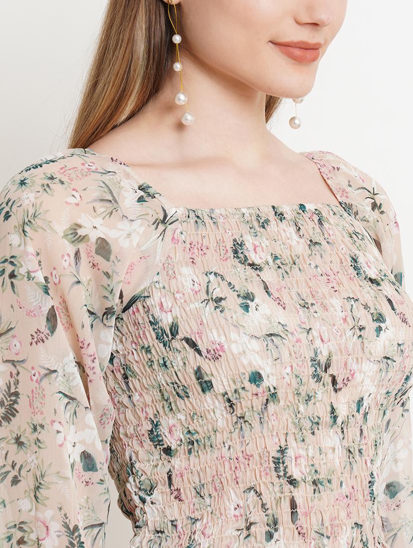 women floral printed square neck top - 21525065 - Standard Image - 5
