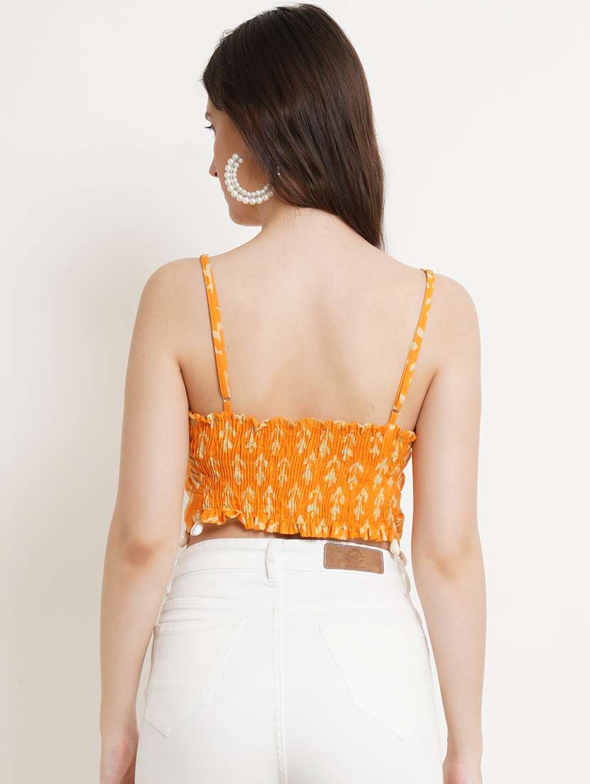 Women Printed Sleeveless Asymmetric Top