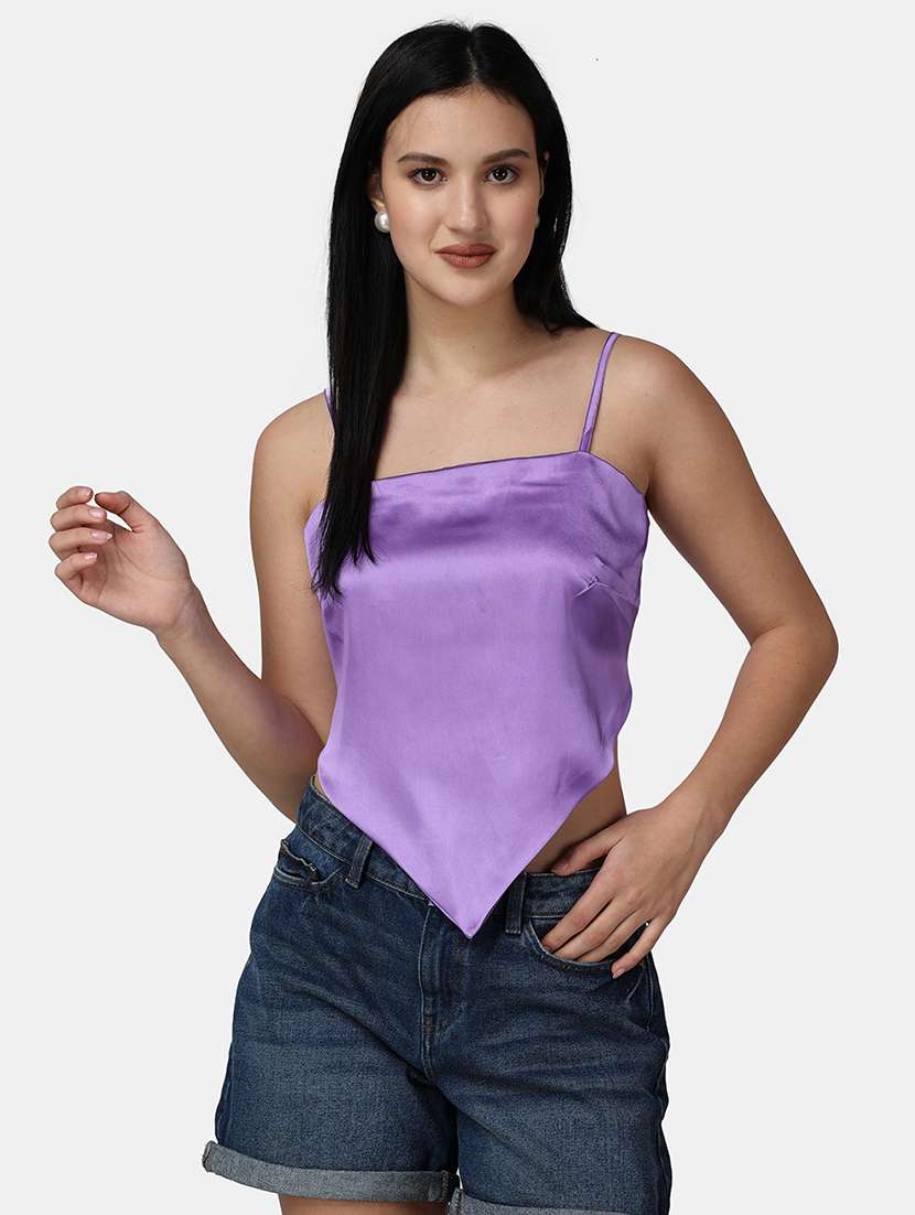 women solid sleeveless asymmetric top - 21525119 - Zoom Image - 0