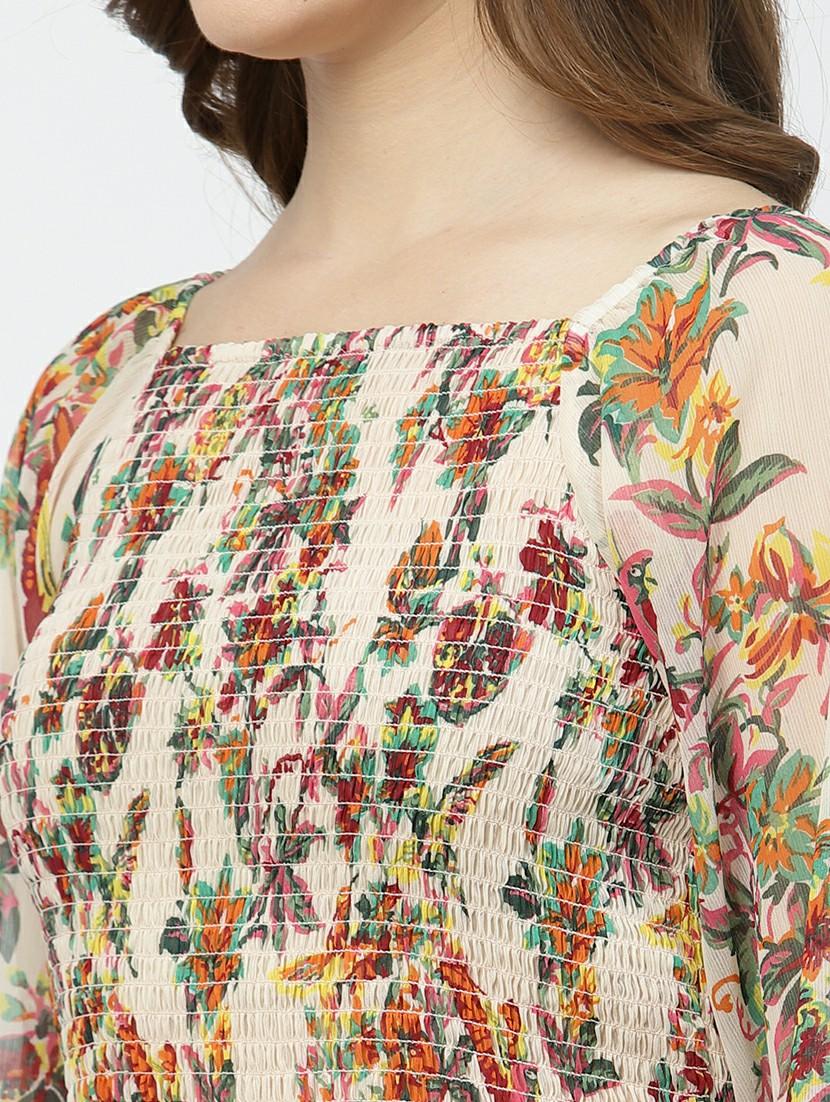 women floral printed long sleeves top - 21525125 - Standard Image - 5