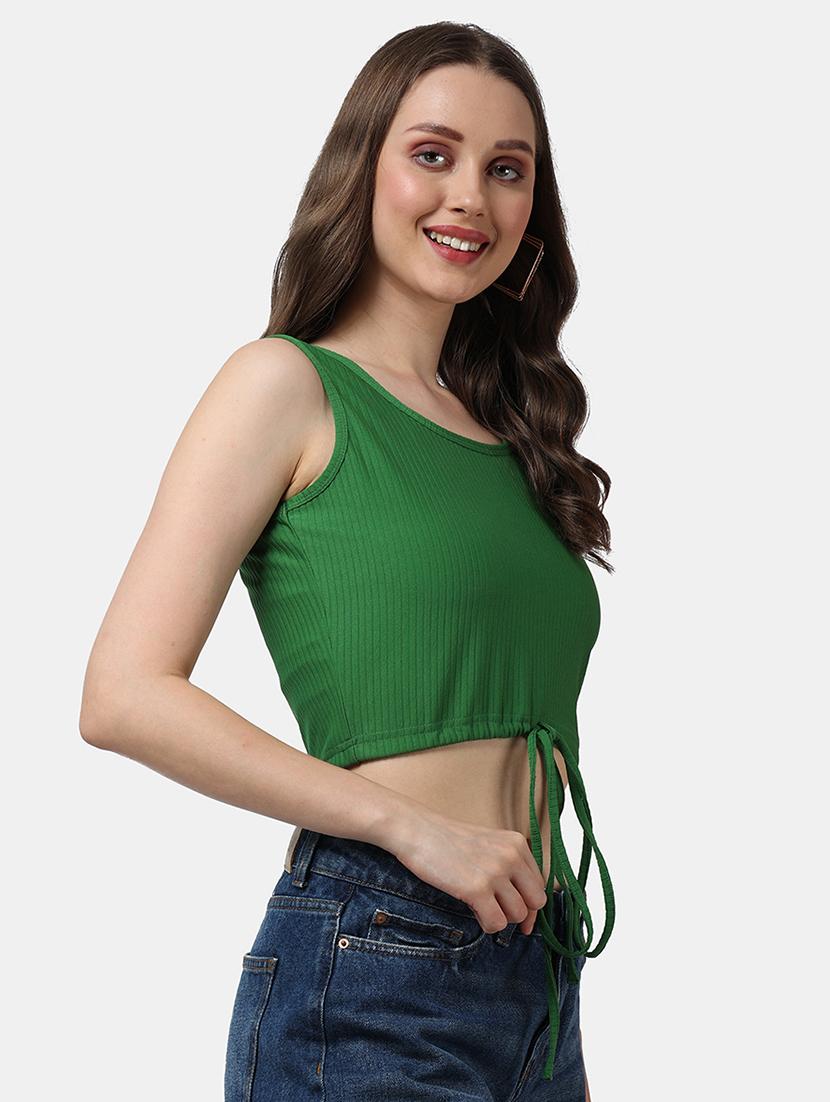 women solid round neck crop top - 21525126 - Standard Image - 3