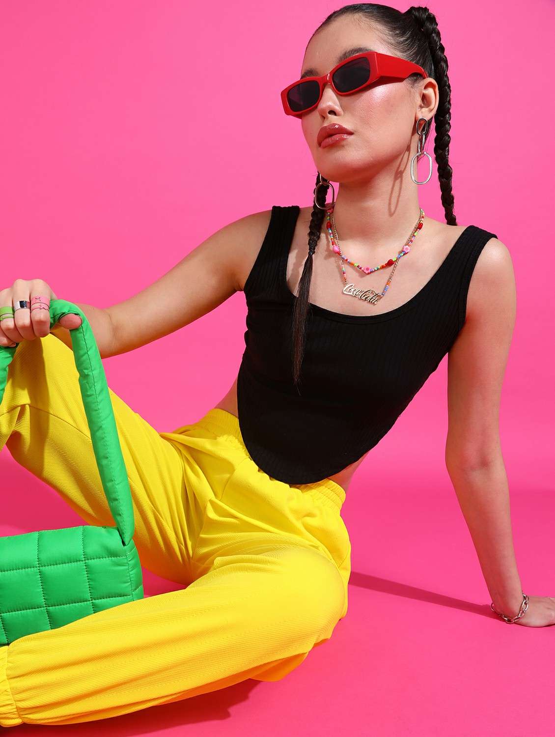 women solid sleeveless crop top - 21525155 - Standard Image - 3