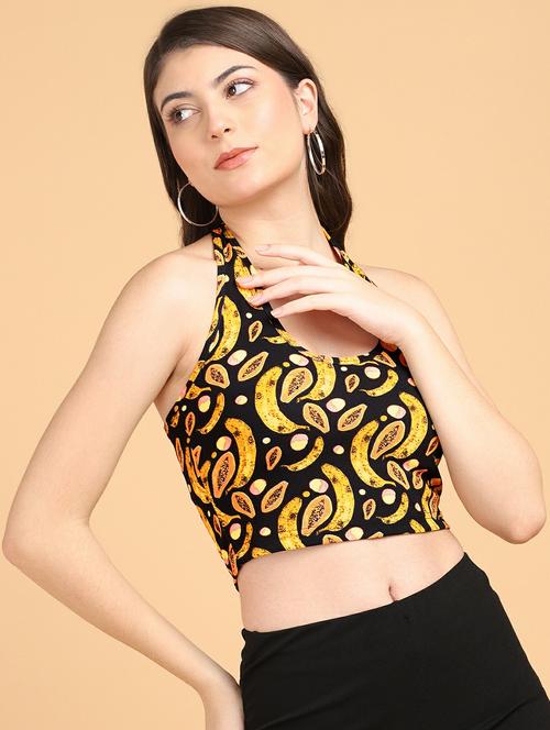 women printed sleeveless crop top - 21525169 -  Standard Image - 0