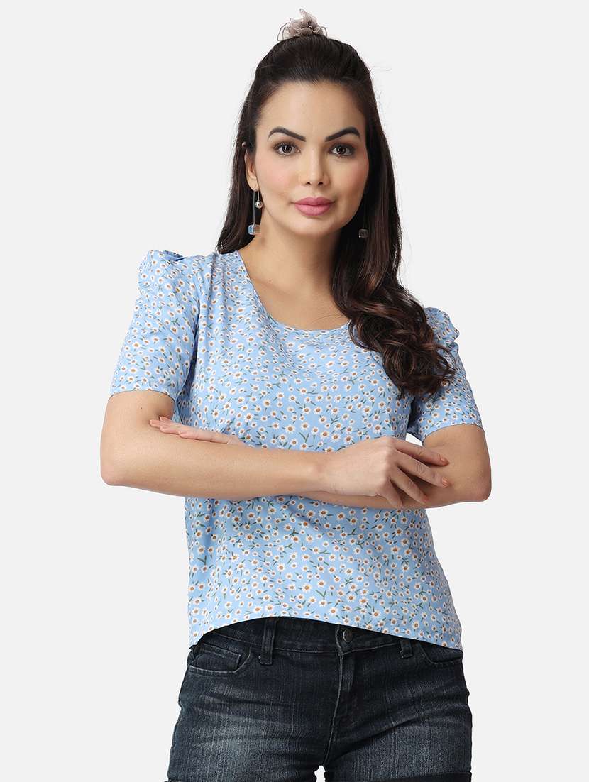 women floral print puff sleeves top - 21525221 - Zoom Image - 0