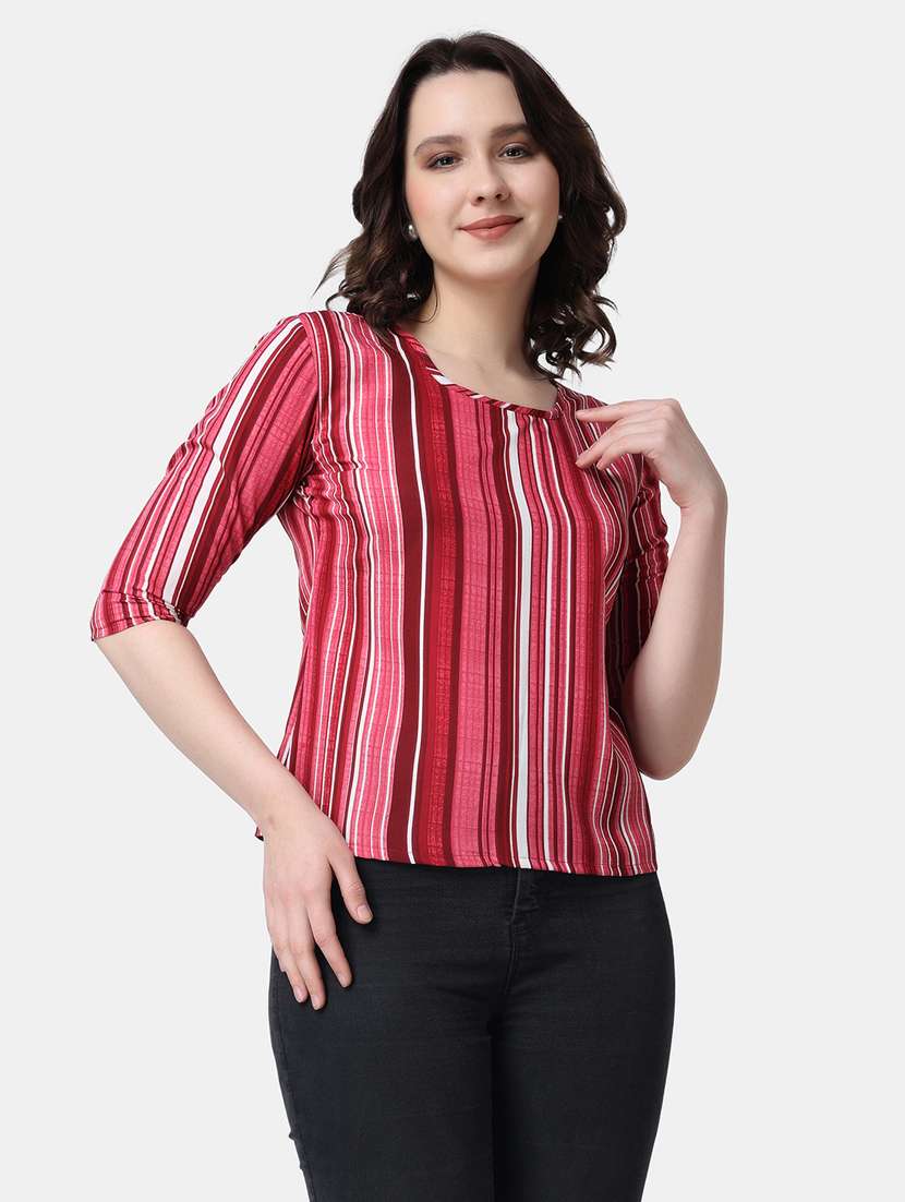 women printed round neck top - 21525225 - Zoom Image - 0