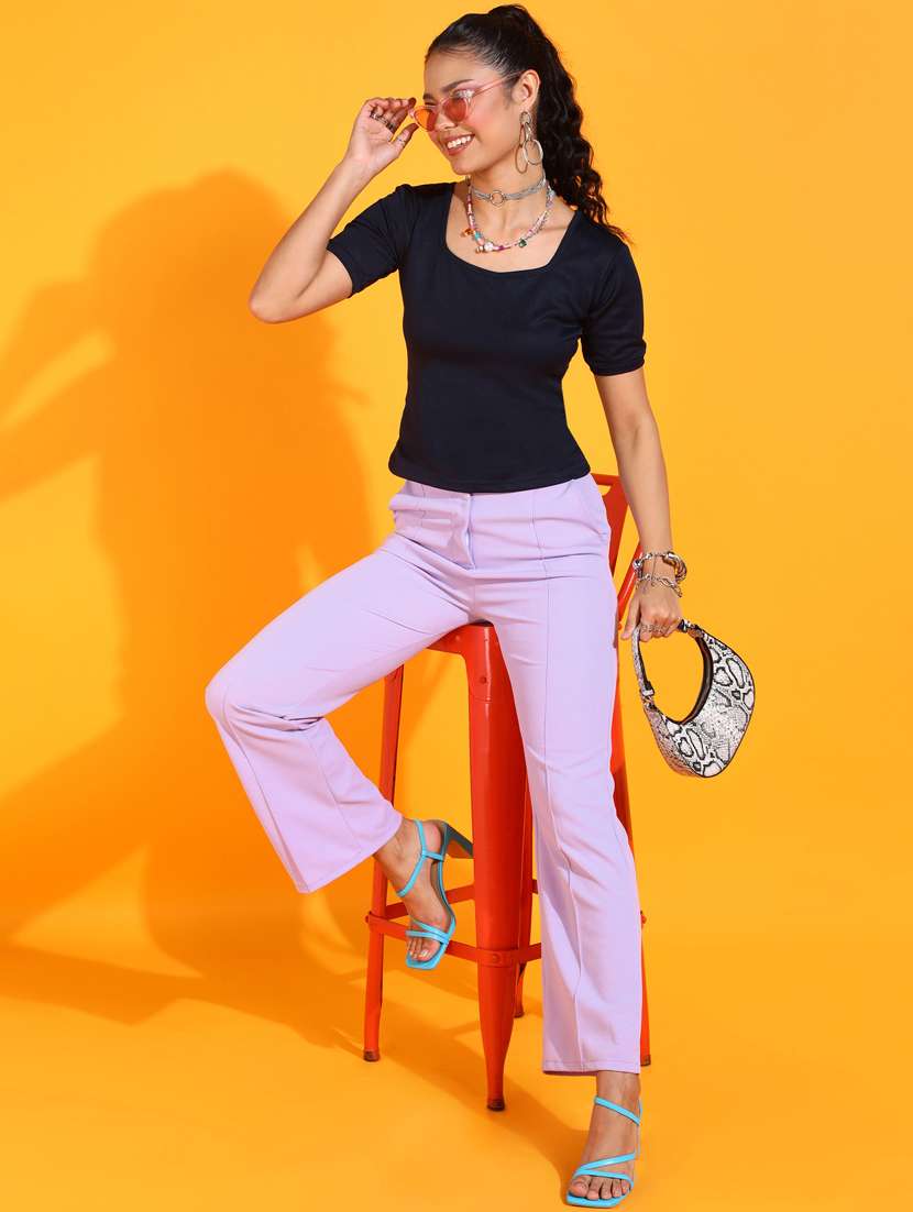 women solid short sleeves top - 21525236 - Standard Image - 3