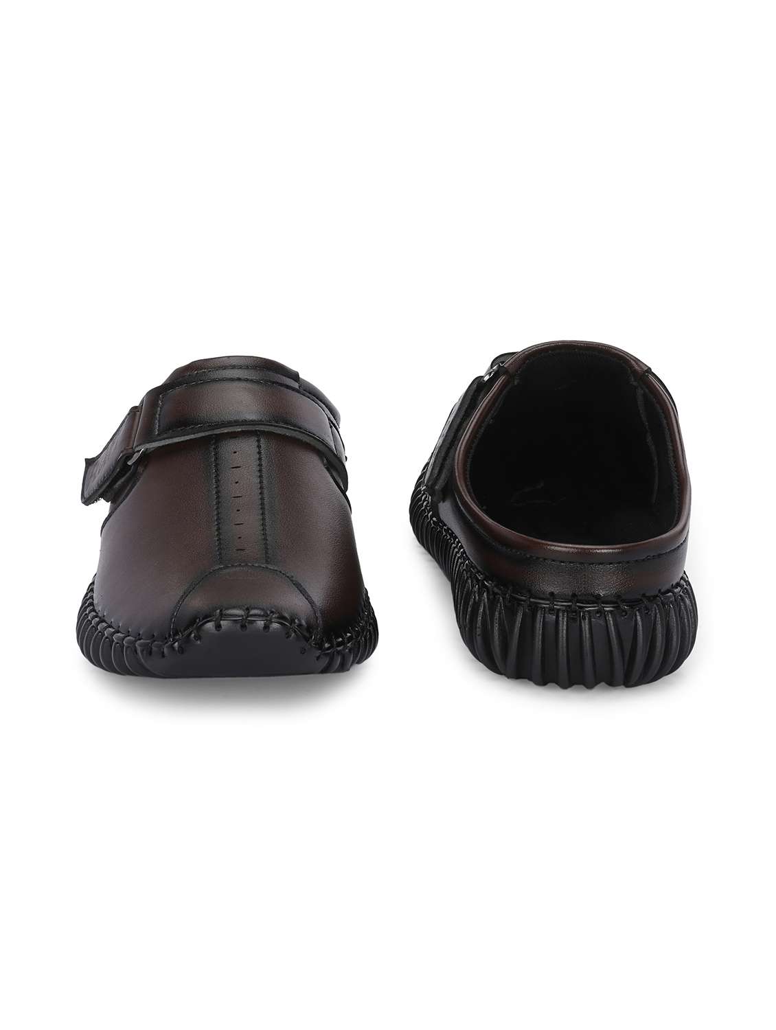 Men Brown Solid Slip On Sandal