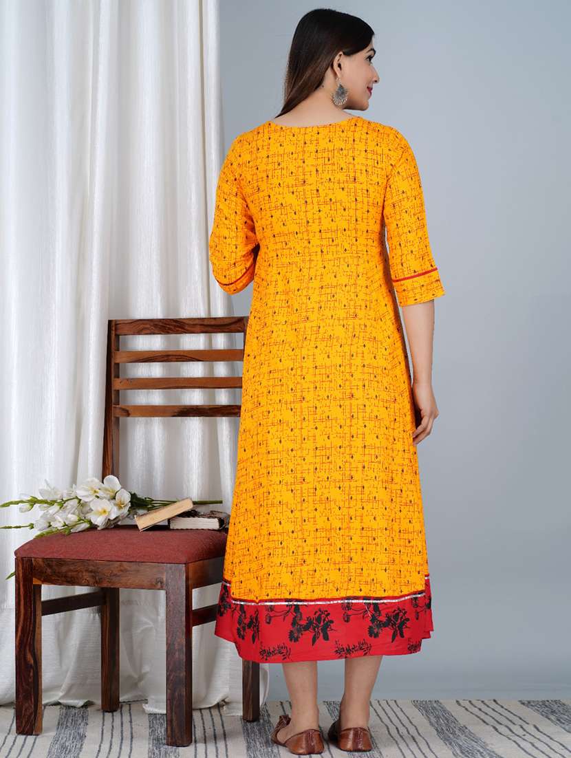 women geometric tie-up neck flared dress - 21525270 -  Standard Image - 3