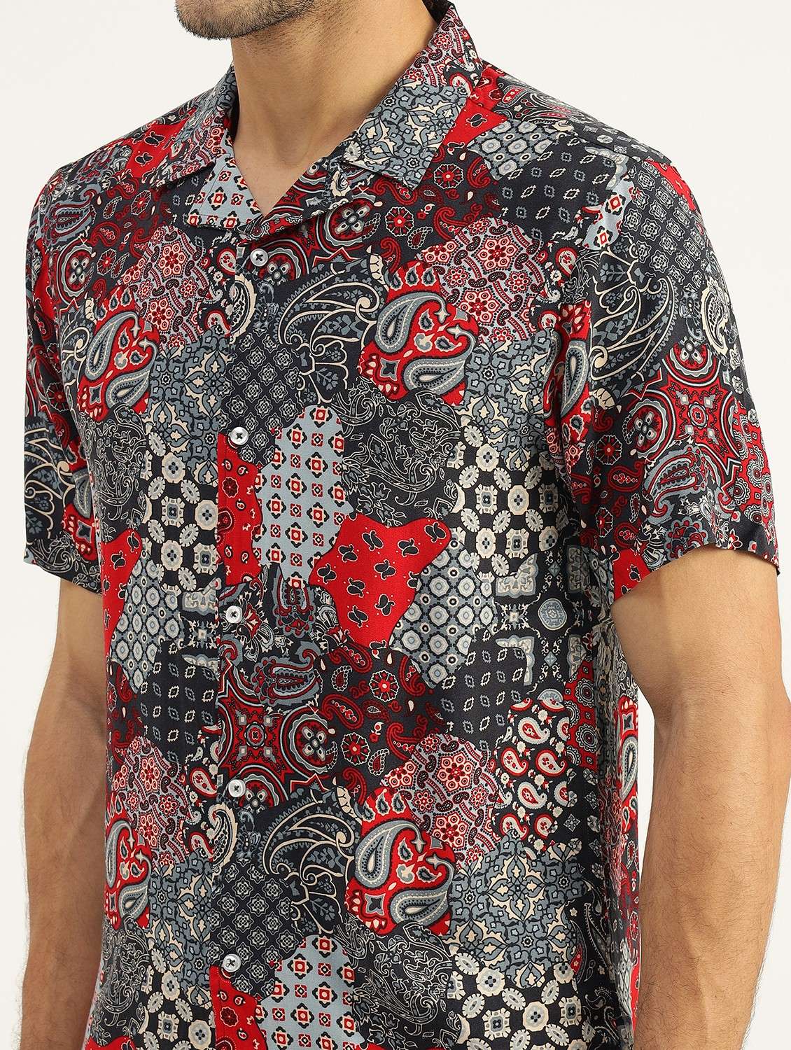 men multi color printed co-ord sets - 21525289 -  Standard Image - 5