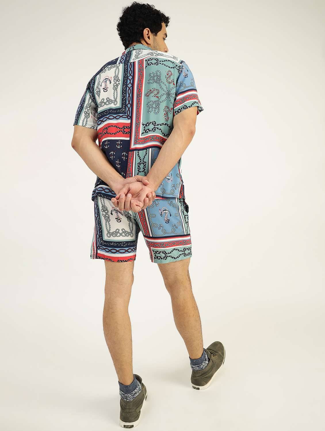 men blue printed co-ord sets - 21525290 -  Standard Image - 3