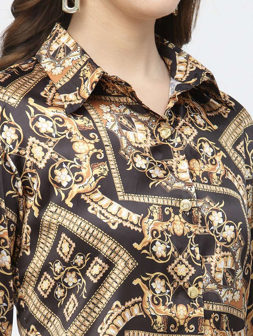 women printed collared long sleeves shirt - 21525737 - Standard Image - 5