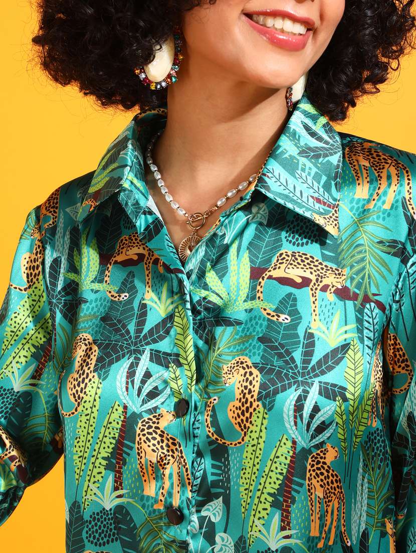 women printed collared long sleeves shirt - 21525738 - Standard Image - 5