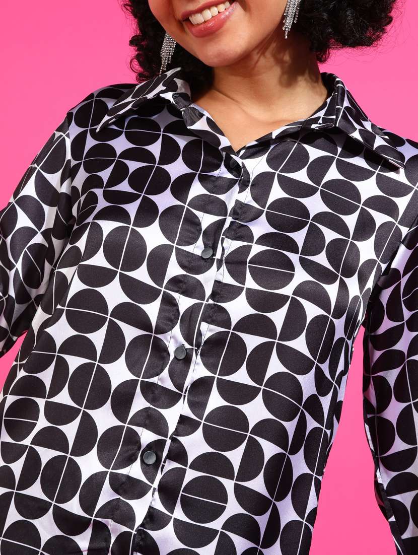 women printed collared long sleeves shirt - 21525742 - Standard Image - 5