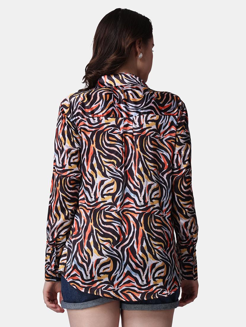 women printed collared long sleeves shirt - 21525743 - Standard Image - 3