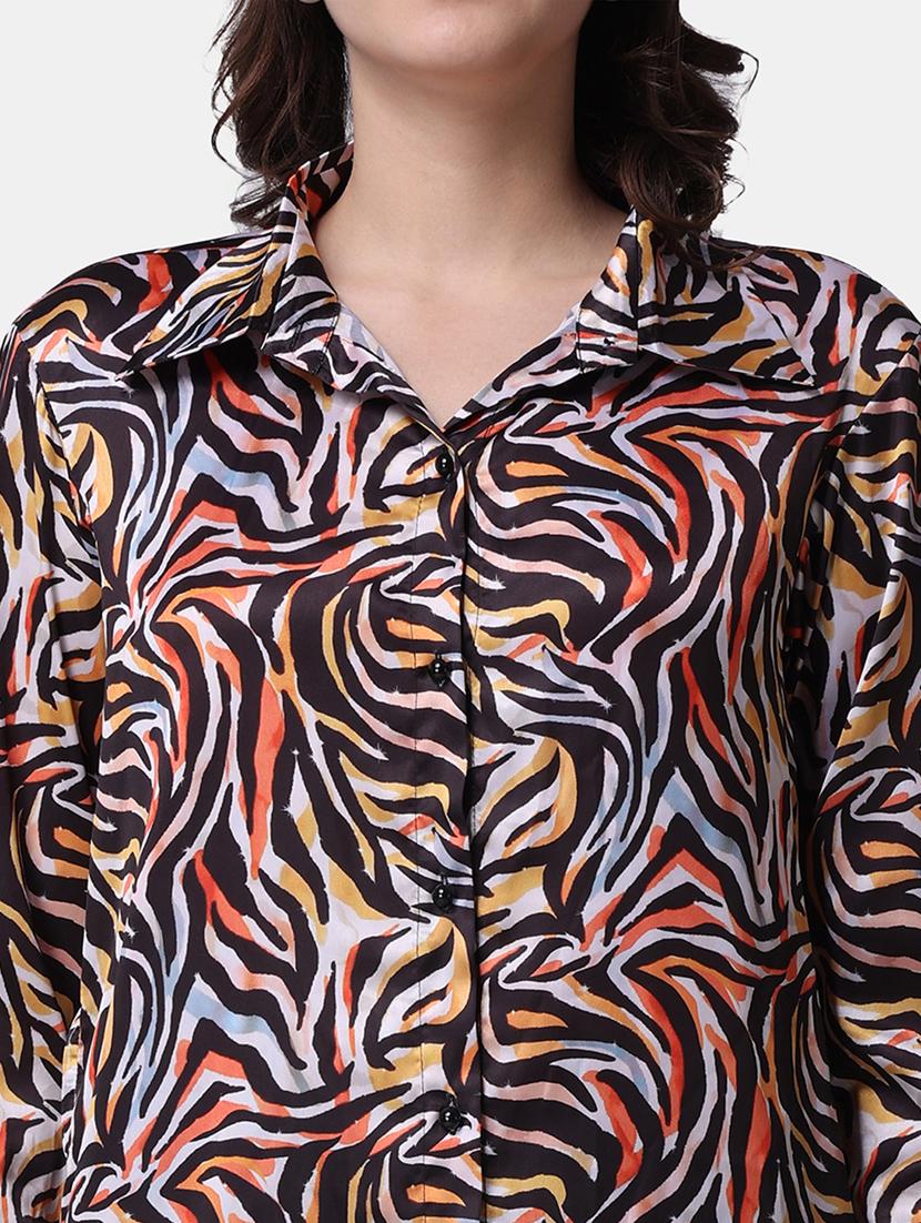 women printed collared long sleeves shirt - 21525743 - Standard Image - 5