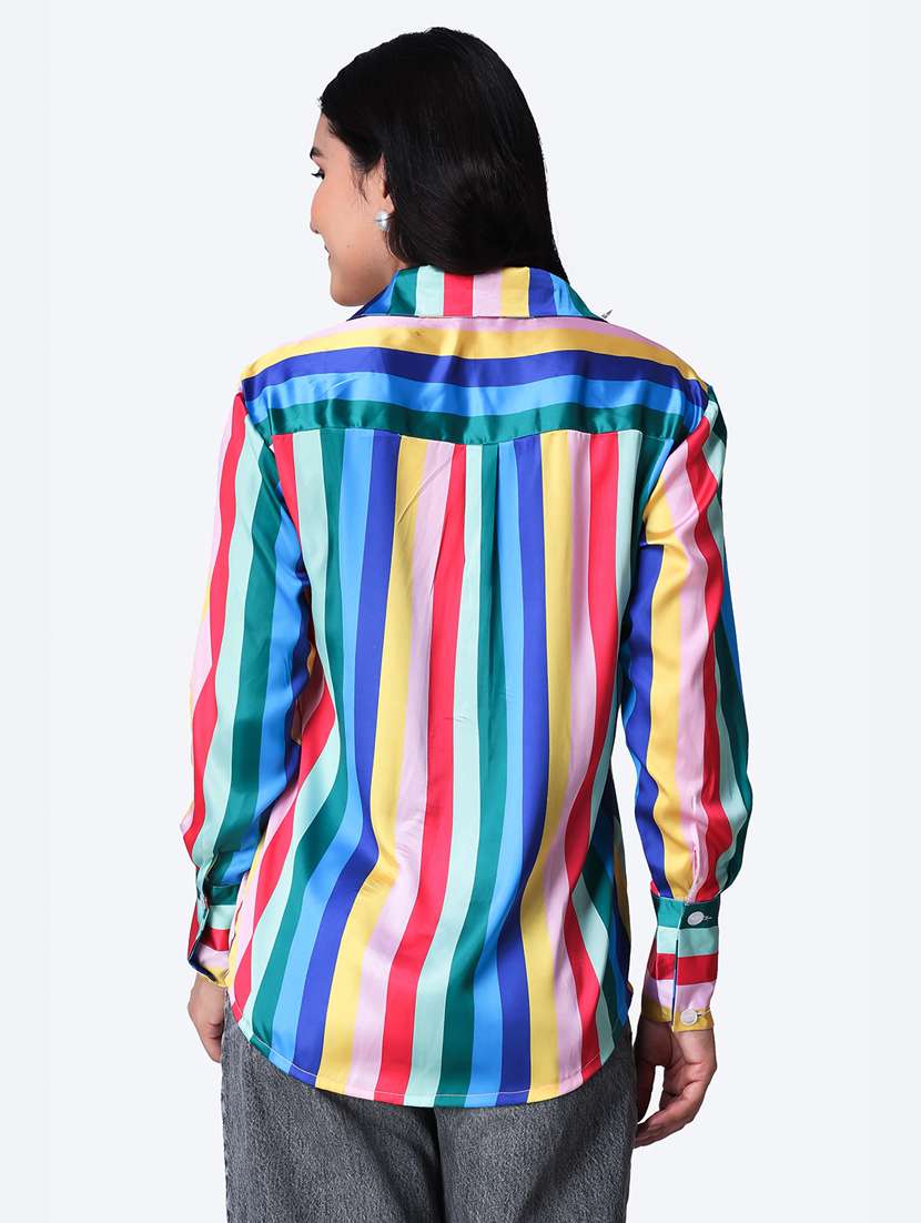 women printed collared long sleeves shirt - 21525744 - Standard Image - 3