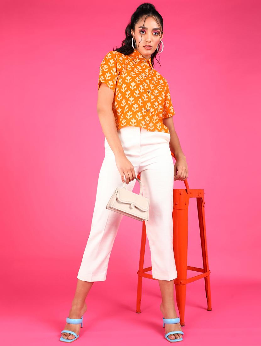 women printed collared short sleeves shirt - 21525759 - Standard Image - 3