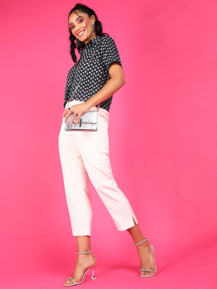 women printed collared short sleeves shirt - 21525760 - Standard Image - 3
