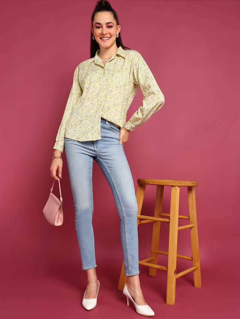 women printed collared long sleeves shirt - 21525768 - Standard Image - 3