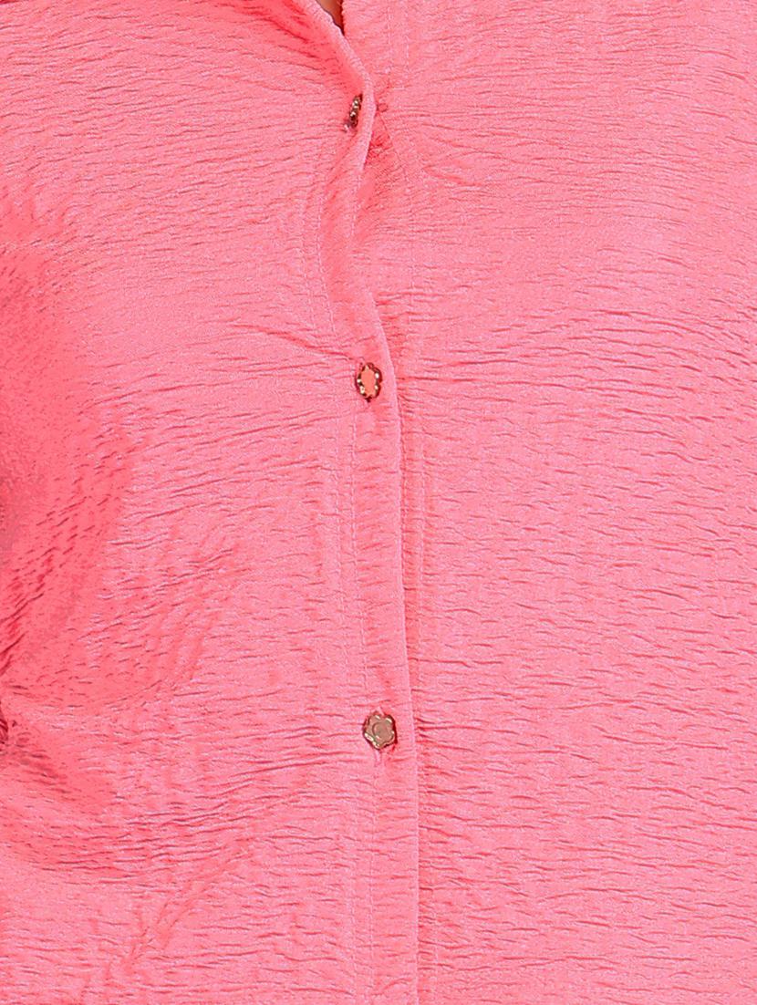 women solid collared short sleeves shirt - 21525788 - Standard Image - 5
