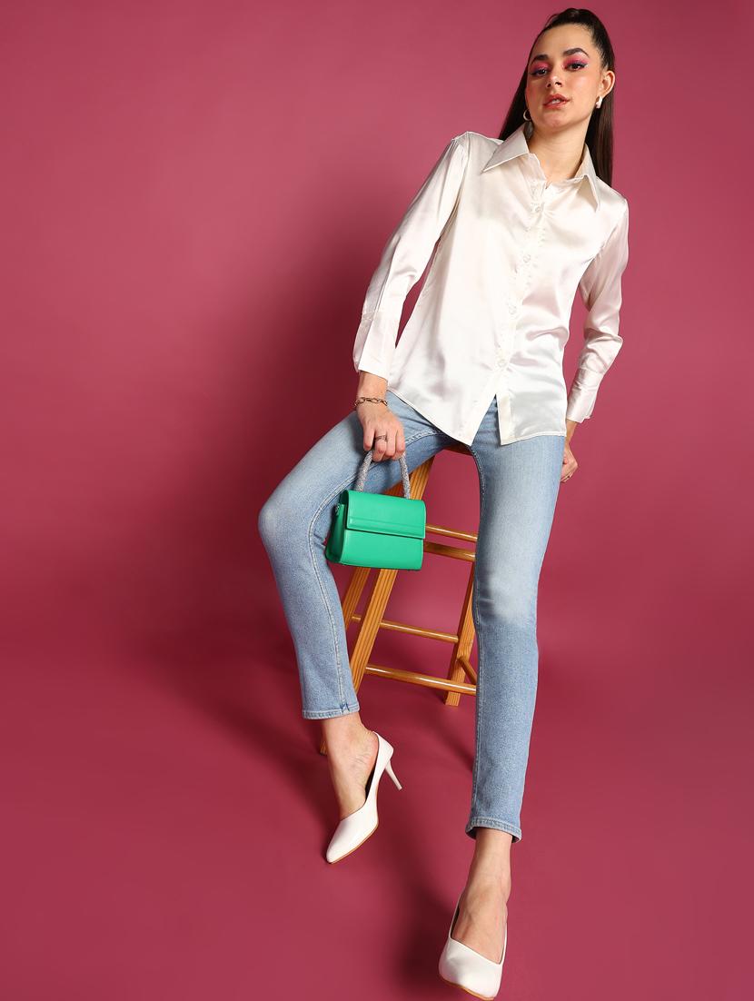 women solid collared long sleeves shirt - 21525791 - Standard Image - 3