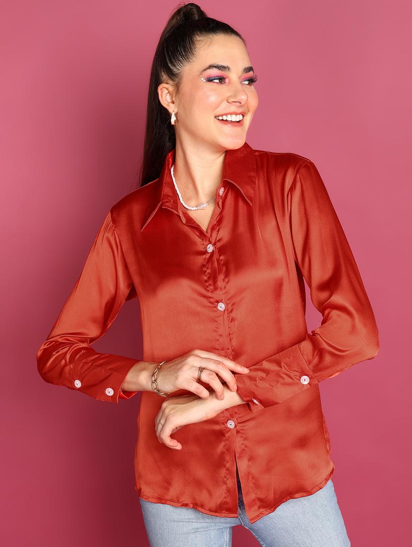 women satin regular solid shirt - 21525792 - Zoom Image - 0