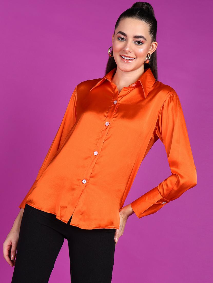 women solid collared long sleeves shirt - 21525793 - Zoom Image - 0
