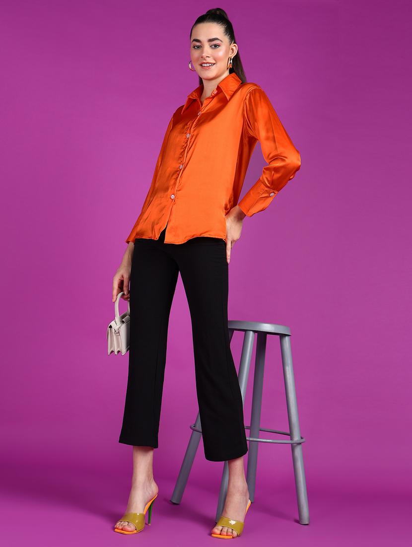 women solid collared long sleeves shirt - 21525793 - Standard Image - 3