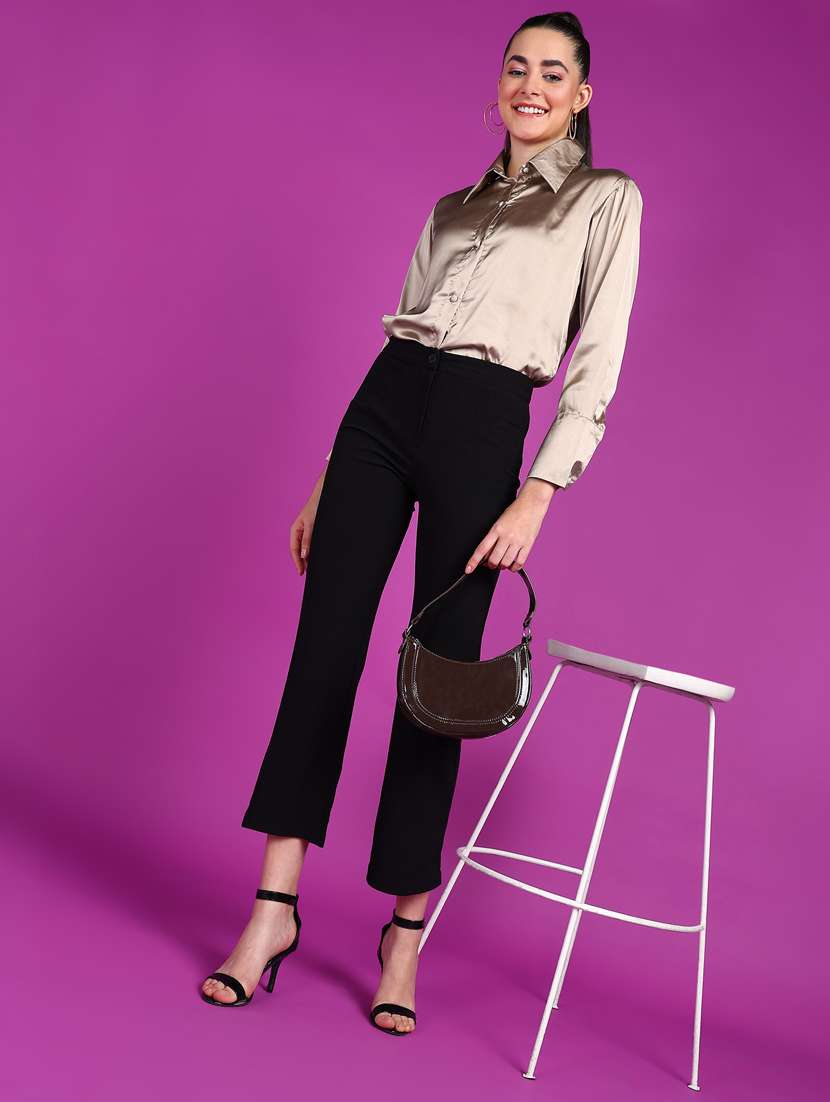 women solid collared long sleeves shirt - 21525794 -  Standard Image - 3