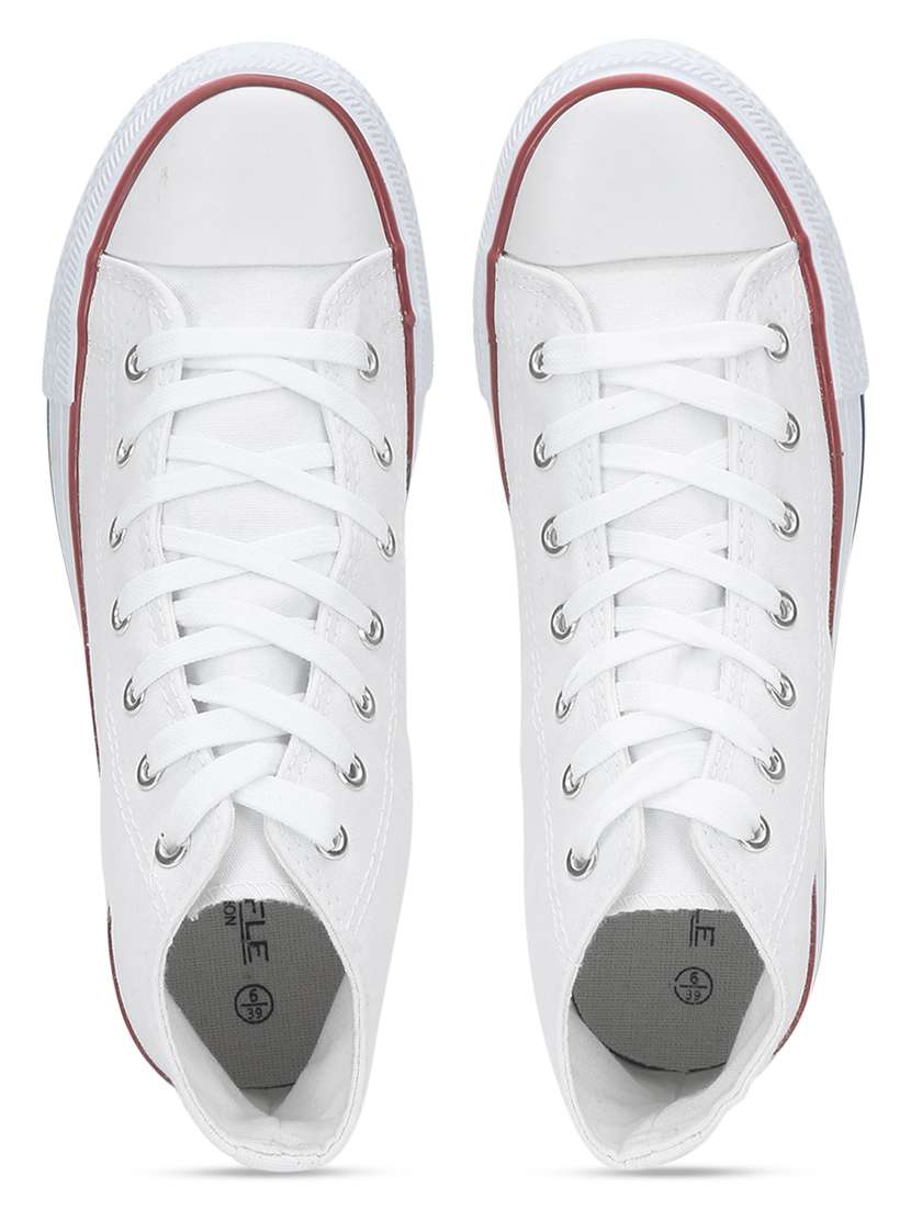 women white lace-up ankle length sneaker - 21526648 -  Standard Image - 5