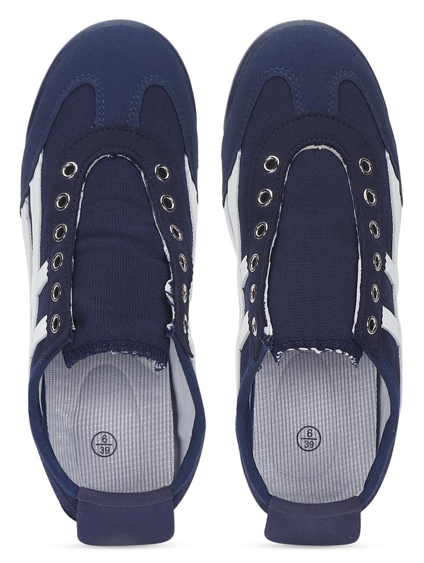 women navy blue lace-up sneaker - 21526657 - Standard Image - 5