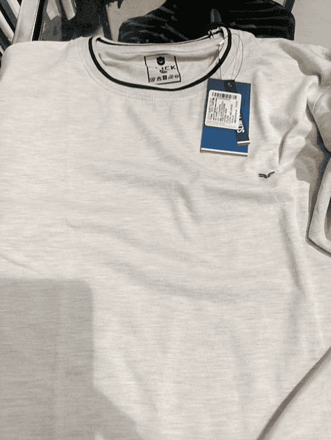 ecru melange poly cotton tshirt - 21527296 - Zoom Image - 0