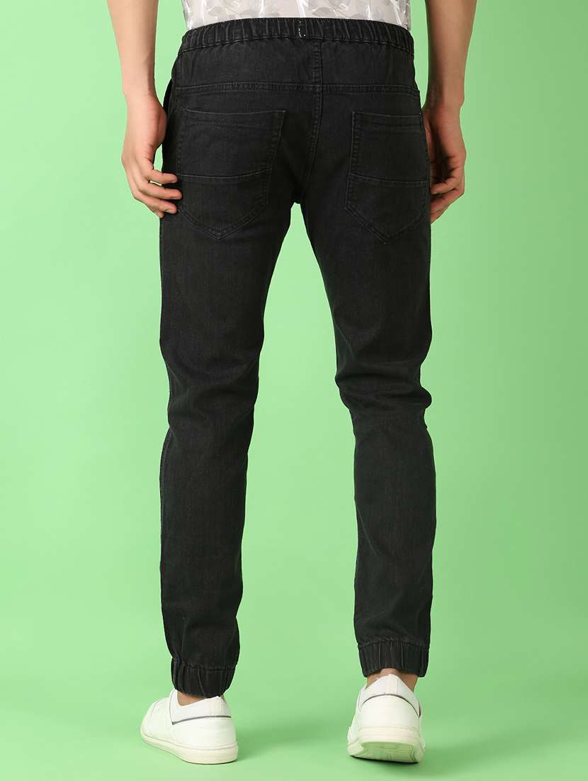 men mid rise solid jogger - 21527304 -  Standard Image - 3