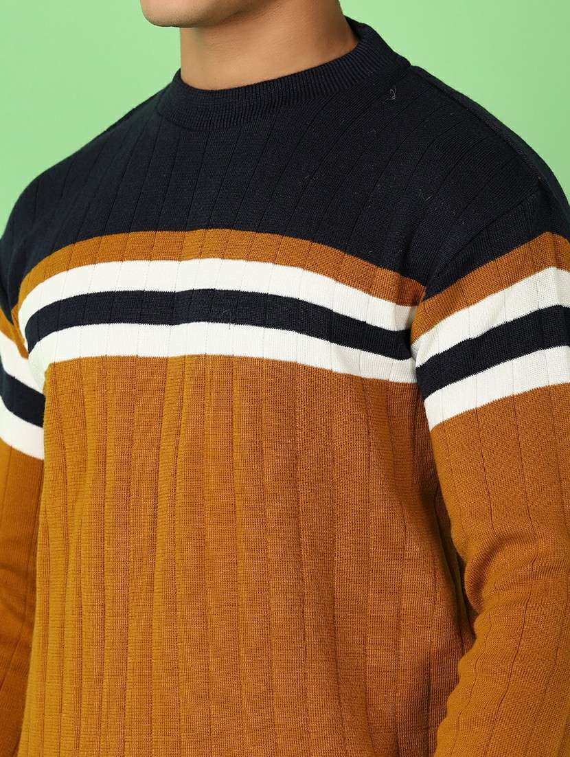 men long sleeves color block pullover - 21527305 -  Standard Image - 5