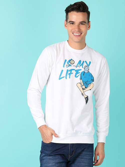 men long sleeves front print sweatshirt - 21527313 -  Standard Image - 0