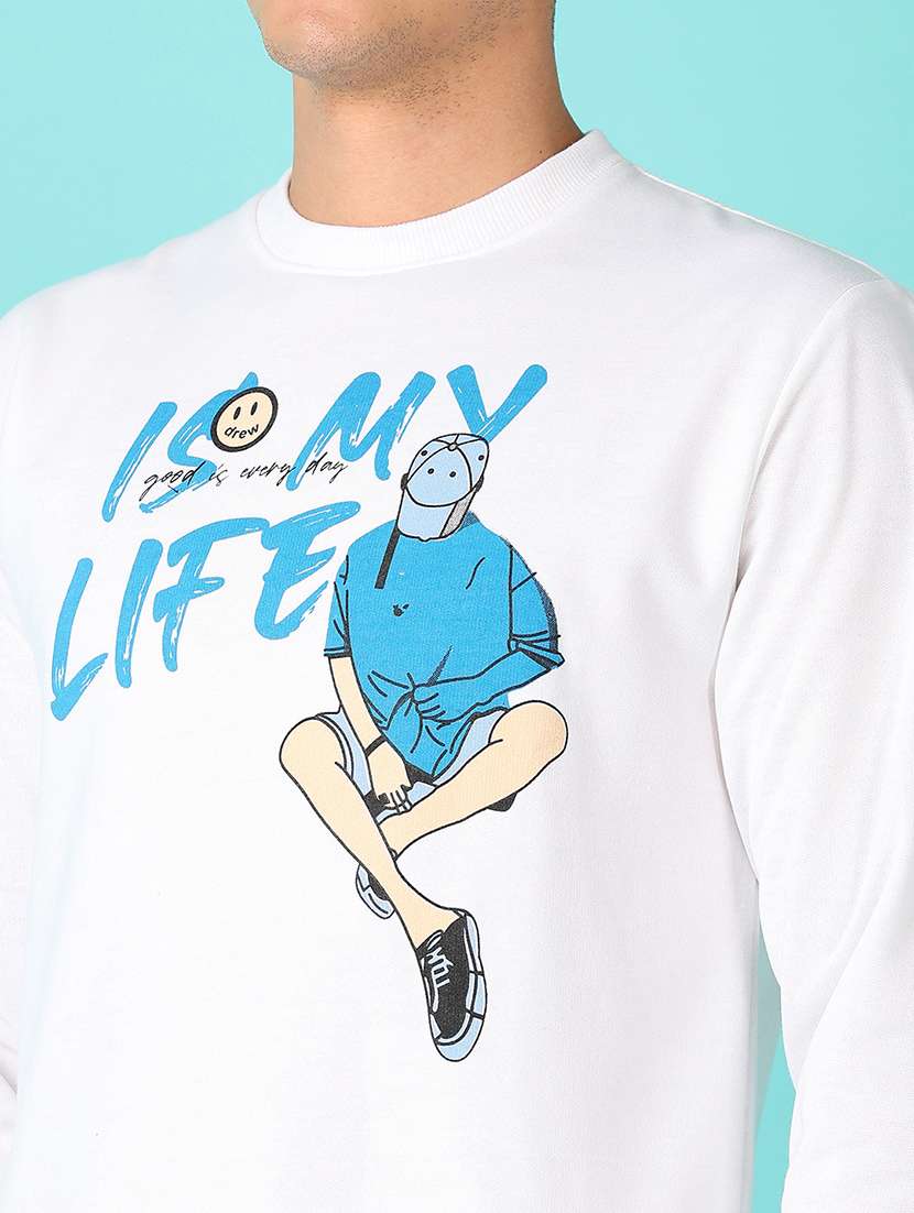 men long sleeves front print sweatshirt - 21527313 -  Standard Image - 5