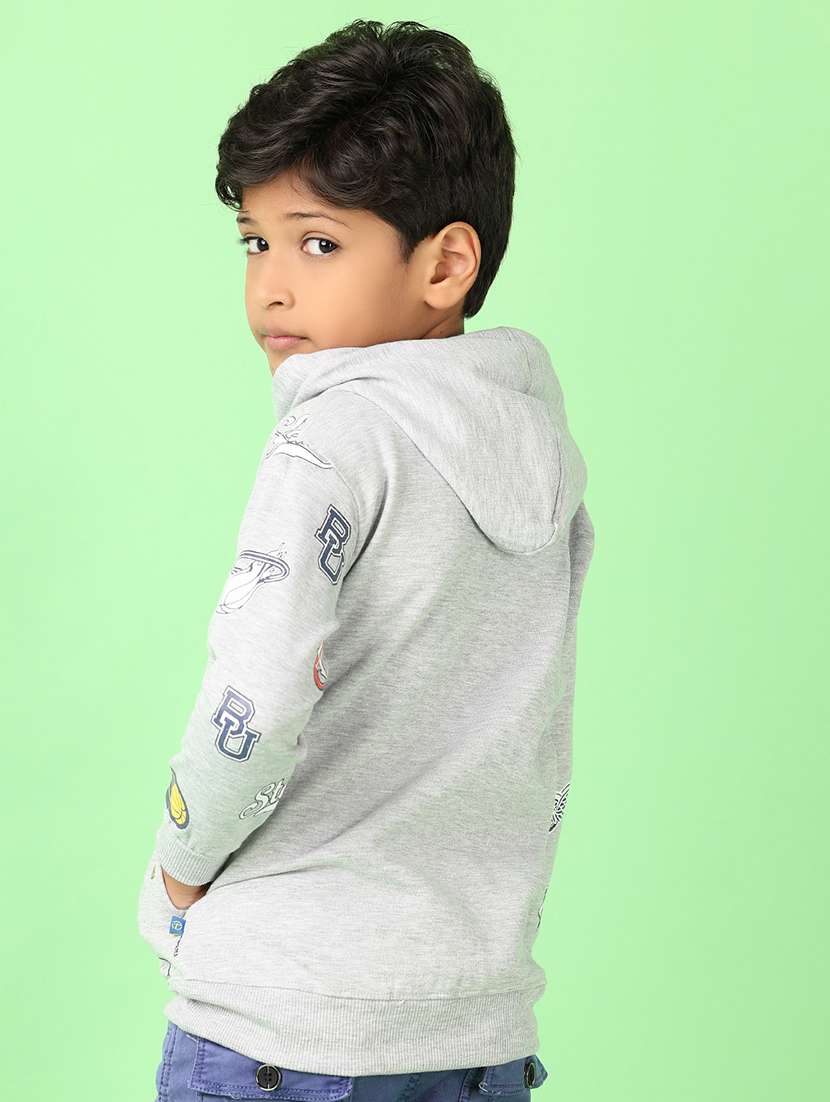 boys quirkey printed long sleeve hooded sweatshirt - 21527325 -  Standard Image - 3