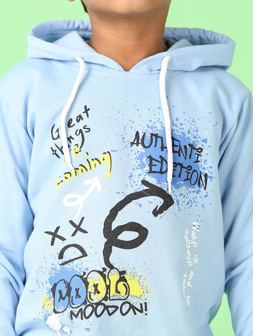 boys printed long sleeve hooded sweatshirt - 21527350 -  Standard Image - 5