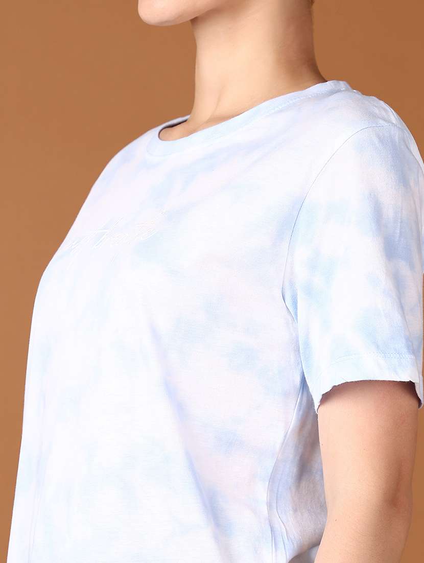 women light blue tie & dye short sleeve t-shirt - 21527384 -  Standard Image - 5