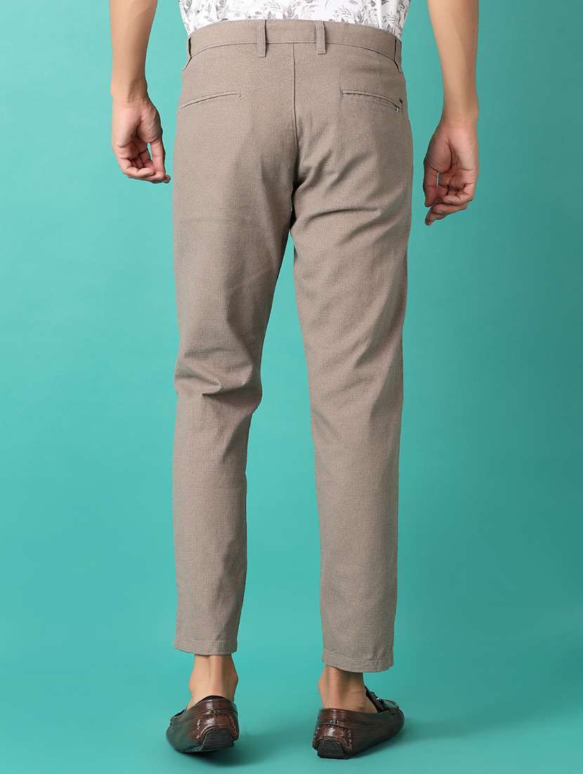 men solid regular fit chinos casual trouser - 21527393 -  Standard Image - 3
