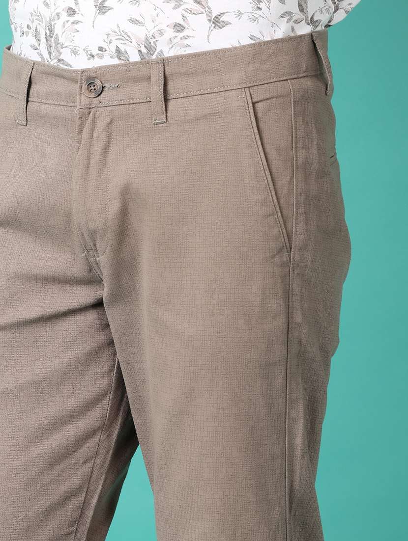 men solid regular fit chinos casual trouser - 21527393 -  Standard Image - 5