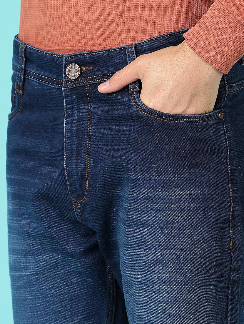 men mid rise plain straight fit jeans - 21527394 - Standard Image - 5