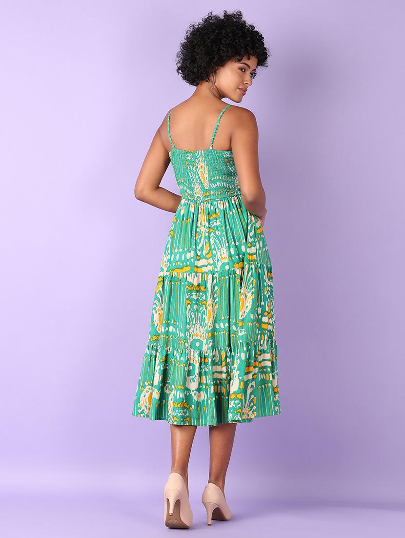 women printed sleeveless tiered dress - 21527403 - Standard Image - 3