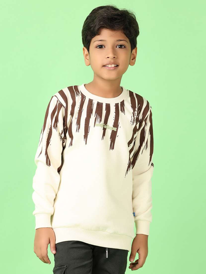 boys chest print long sleeve sweatshirts