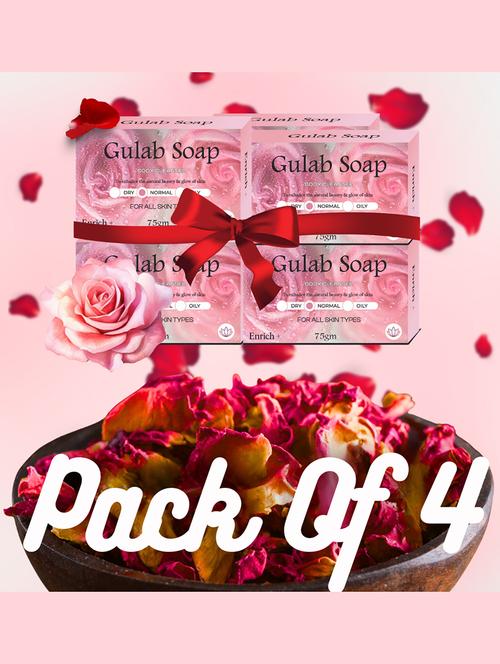 enrich plus gulab soap  (pack of 4 )body cleanser 75gm - 21527793 -  Standard Image - 0