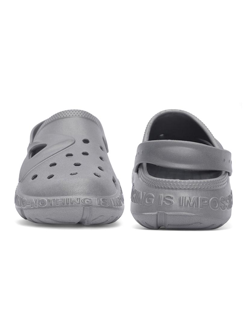 women grey solid clogs - 21527827 - Standard Image - 3