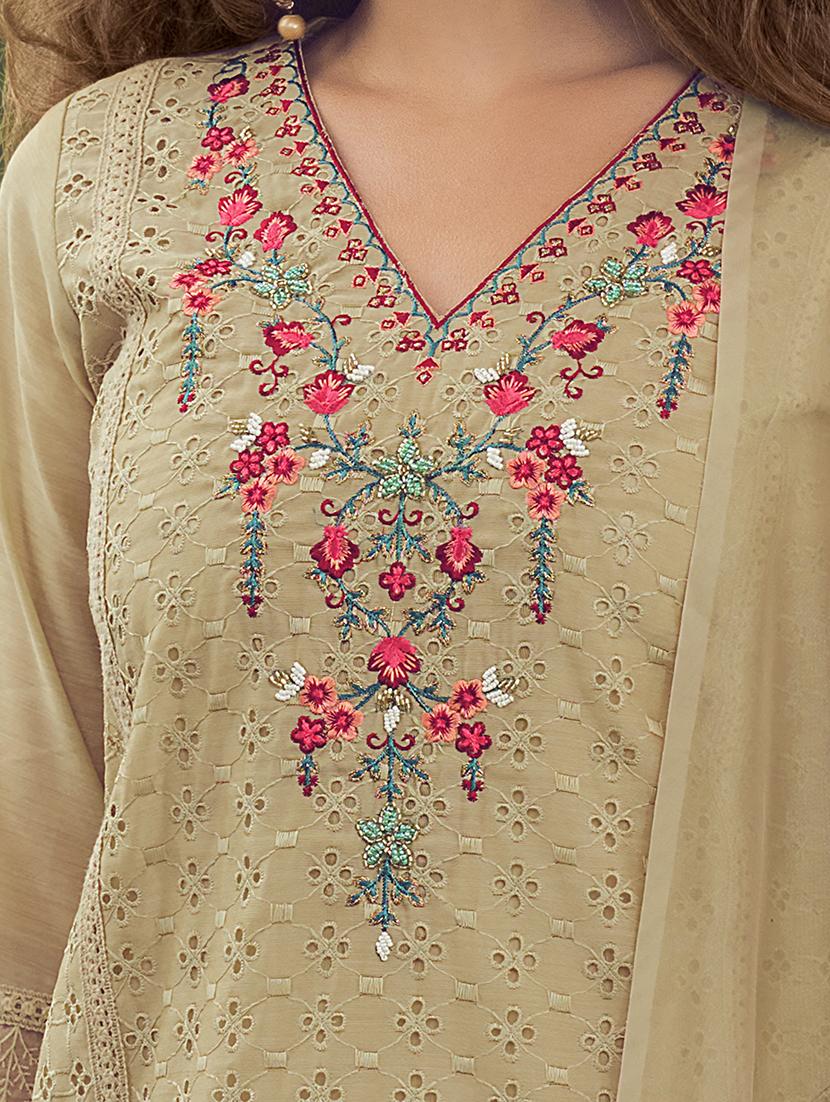 women three quarter sleeve kurta pant with dupatta set - 21527954 - Standard Image - 3