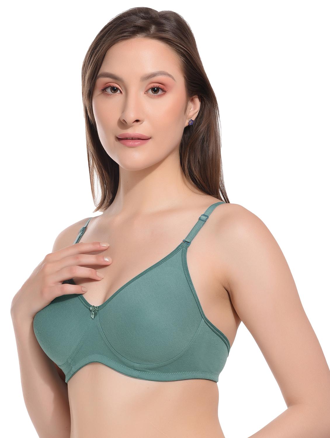 pack of 2 sea green cotton t-shirt bra - 21527970 - Standard Image - 5